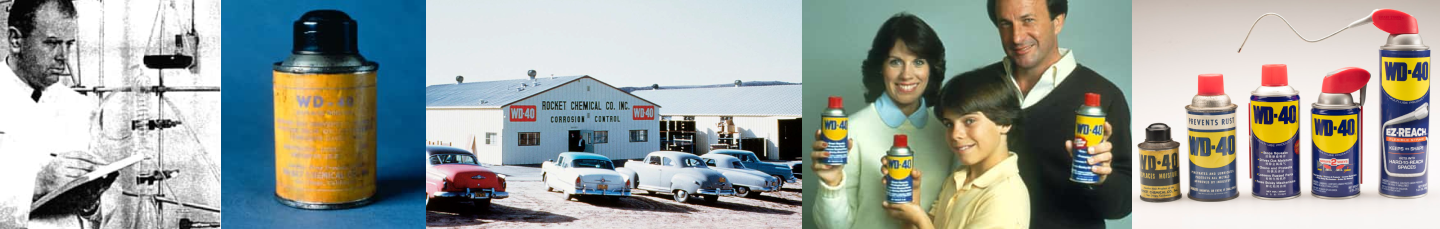 Collage of photos from WD-40 history